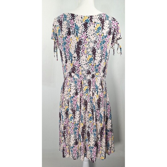 Free People Miss Right Floral Print Cutout Mini Dress Ivory Multi Sz Large - Picture 3 of 7